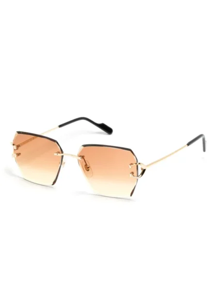 Buy Cartier Rimless Rectangular Frame C Decor Sunglasses With Crypto