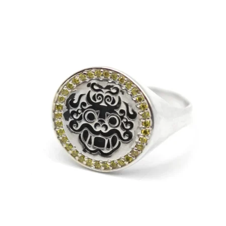 Dragon Signet White Gold Ring